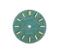 Saharuse 1pc Tianhe Jade Dial 28.5mm White Tick Mark for NH35 NH38 Movement Stone NO Date Blue Lume/no Lume(Clear)
