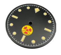 Saharuse 1pc Watch Parts 28.5mm Black Sterile Dial Retro Fifty Five Fathoms Style Luminous Suitable for NH35/36 Automatic Movement(Model-1)