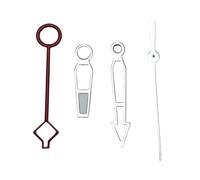 Saharuse 3/4pcs NH34 GMT Green/Orange Luminous Watch Hands Silver/Red/Black(Silver-Red Orange)