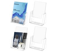 Sahasea Brochure Holder 6 x 9, 4 Pack Flyer Holder for Real Estate, Acrylic Sign Holder, Clear Brochure Display Stand for Store Office, Magazine Holder for Pamphlet Literature Document Menu