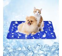 SahCognitual Dog Cooling Mat,Durable Pet Cool Mat,Waterproof Non-Toxic Gel Self Cooling Pad for Dogs Cats,Dog Ice Blanket in Hot Summer to Keep Pets Cool (Dark Blue, 50X60cm)