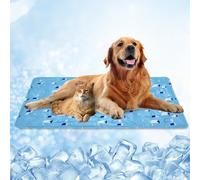 SahCognitual Dog Cooling Mat,Durable Pet Cool Mat,Waterproof Non-Toxic Gel Self Cooling Pad for Dogs Cats,Dog Ice Blanket in Hot Summer to Keep Pets Cool (Blue, 60X90cm)