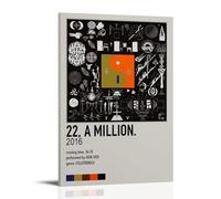 SAHDU I REWNRN 22, A Million - Bon Iver Posters Aesthetic Wall Art Decorative Painting Poster Decor Vintage Canvas for Living Room Bed Room 16x24inch(40x60cm) Frame-style