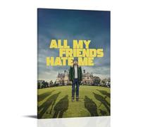 SAHDU I REWNRN All My Friends Hate Me Posters Aesthetic Wall Art Decorative Painting Poster Decor Vintage Canvas for Living Room Bed Room 24x36inch(60x90cm) Frame-style
