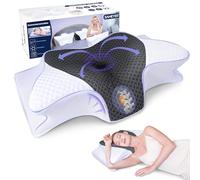 SAHEYER Cervical Neck Slow Rebound Memory Foam Side Sleeper Pillow, 2 in 1 Ergonomic Pillow for Neck and Shoulder Pressure Relief, Neck Support for Side Back Stomach Sleepers (Gray)