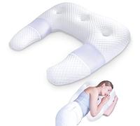 SAHEYER Side Sleeper Pillows for Adults, U Shaped Body Pillow for Pain Relief, Orthopedic Memory Foam Shoulder Pillow for Side,Stomach, Back, Arm with Removable Washable Cover (Upgraded Version),White