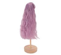 Sahgsa 1/4 Doll Wig High Volume Glossy Long Curly Hair with Bangs for Ball Jointed Dolls 7-8in (Purple)