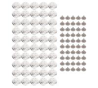 Sahgsa 50 Sets 17mm Decorative Stainless Steel Trouser Buttons - Silver Star Pattern with 2 x 6.5mm Phillips Screw for Handbags and Belts