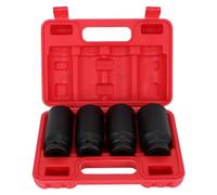 Sahgsa 6 Point 1/2" DR Wheel Axle Nut Deep Impact Socket Set Prevents Slippage for Auto Repair Mechanics Made of Chrome Vanadium Steel