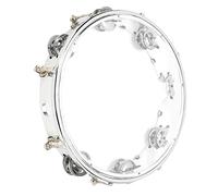 Sahgsa Adjustable Double Row 10" Tambourine with Crisp Sound for Party, Performance, and Karaoke, ABS + Metal Material (Transparent)