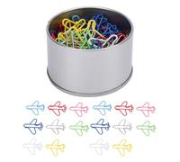 Sahgsa Airplane Shape Paper Clips - Funny Planes, Pack of 50 Clips, Bright Colours, Secure Documents, Versatile Use for Work, Study, Iron Wire