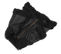 Sahgsa Dog Leather Jacket, Warm, Thickened Plush, PU Leather Dog Clothes, Elastic Turtleneck Design, Suitable for Halloween Parties, with Four Foot Long Winter Zip Jacket, for Dogs (S)