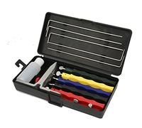 Sahgsa Ening System Lansky Knife Sharpener Set, Professional Kitchen Knife Sharpener System Set with Fixed Angle, Black