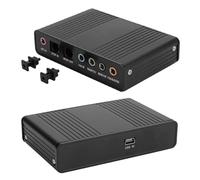 Sahgsa External Sound Card Portable USB Adapter for Recording Karaoke, Aluminum Alloy Black 5.1 Computer Sound Card for Music Lovers