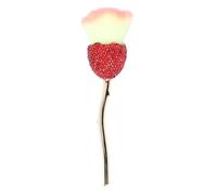 Sahgsa Fluffy Flower Makeup Brush with Sparkling Red Rhinestones - Nail Dust Brush with Strong Handle for Flawless Application