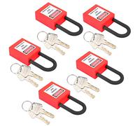 Sahgsa Lockout Lock 38mm Sturdy Security Padlock for Industrial Site Use Nylon PA (Red)