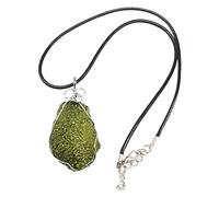 Sahgsa Moldavite Pendant Necklace Irregular Green Meteorite 5-10g | Natural Meteorite Material, Green Crystal Jewelry, Irregular Shape, DIY Use, Women and Girls, 5-10g or 10-15g