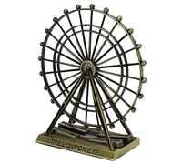Sahgsa Precise Ferris Wheel Model London Eye Shape Green Bronze Color Metal Ornaments Durable for Home Cafe Decor 1 Set