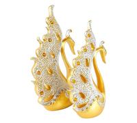 Sahgsa Resin Swan Ornaments Love Figurines Living Room Decoration Wedding Resin Crafts Collectable Swan Couple Decorations Home Decoration (Gold)