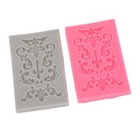 Sahgsa Scroll Lace Fondant Silicone Pattern, Elegant Baroque Style Moulds, Perfect for Cake Decoration & Crafts, Set of 2 Units