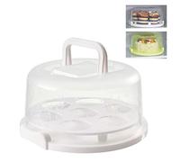 Sahgsa Transparent Cake Box, Round Cake Butler, Cake Container, Plastic Cake Cover, Cake Container with Handle, Portable Cake Box, Transport of Cakes, Biscuits, Cake