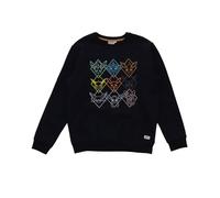 SAHINLER créateur d'univers Pokémon adult long sleeve sweatshirt with Eevee prismatic evolution embroidery - Polycotton - Navy (UK, Alpha, L, Regular, Regular, Navy blue)