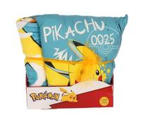 SAHINLER créateur d'univers Pokemon Pikachu Plaid and Cushion Box - Soft Blanket 100 x 140 cm and Square Cushion 35 x 35 cm