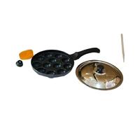 Sahishnu Online & Marketing 12 Cavity Induction Base Appam Pan with Steel Lid,Appam Maker, 12 Pit Appam Maker with Steel Lid