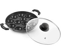 Sahishnu Online & Marketing Appam Pan, Appam Patra, Appam Maker, 12 Pits Appam Maker with Glass Lid