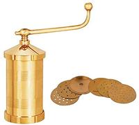 Sahishnu Online & Marketing Brass Sev Sancha Maker, Murkul Maker, Manual Pasta Maker,Shev Maker, Gathiya Murukulu Janthikulu Maker Machine with 6 Different Jali - Brass