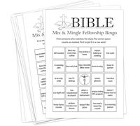 Sahjzk Bible Fellowship Bingo Cards, 25 Unique Sheets, Bible Bingo for Church Groups, Engaging Christian Games, Fun Bible Games Activity for Youth and Adults