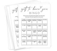 Sahjzk Get to Know You Bingo Cards, 25 Unique Sheets, Ice Breaker Game, Engaging Team Building Games, Find The Guest Bingo, Fun Activity for Groups and Events