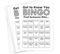 Sahjzk Office Bingo Cards, 25 Unique Randomized 5x7 Sheets, Get to Know You Bingo Game for Adults, Ice Breaker Office Party Games, Team Building Games for Work, High Replay Value - A01