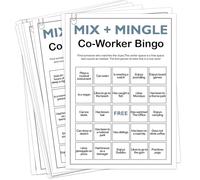 Sahjzk Office Bingo Cards, 25 Unique Randomized 5x7 Sheets, Get to Know You Bingo Game for Adults, Ice Breaker Office Party Games, Team Building Games for Work, High Replay Value - B002
