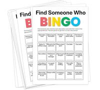 Sahjzk Office Bingo Cards, 25 Unique Randomized 5x7 Sheets, Get to Know You Bingo Game for Adults, Ice Breaker Office Party Games, Team Building Games for Work, High Replay Value - A03