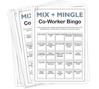 Sahjzk Office Bingo Cards, 25 Unique Randomized 5x7 Sheets, Get to Know You Bingo Game for Adults, Ice Breaker Office Party Games, Team Building Games for Work, High Replay Value - A02