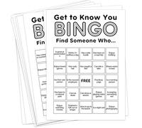 Sahjzk Office Bingo Cards, 25 Unique Randomized 5x7 Sheets, Get to Know You Bingo Game for Adults, Ice Breaker Office Party Games, Team Building Games for Work, High Replay Value - B001
