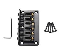 Sahkgye Hardtail Guitar Bridge Body Through for 6 String Electric Parts Black