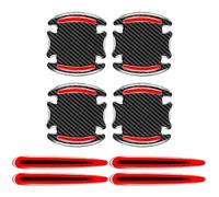 SAHODIYI 8Pcs Car Door Handle Scratch Protectors, Car Door Handle Safety Reflective Strips for Honda Civic IX Tourer 2013-2017, Anti-Scratches Guard Film Sticker,Red