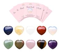 Sahoottie 10 Pcs Good Luck Crystals Gifts for Women,Love Heart Crystals for Lover Heart Healing Crystals and Gemstones Set Spiritual Good Luck Gifts for Christmas Birthday Valentine's Day 1 inch