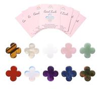 Sahoottie 10 Pcs Good Luck Four Leaf Clover Crystal,Four Leaf Clover Crystal Gemstones Bulk,Reiki Healing Pocket Crystals Gift Good Luck Gifts for Women for Christmas Birthday Anniversary 0.9 inch