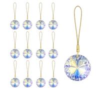 Sahoottie 12 Pcs Christmas Tree Aurora Borealis Crystal Ball Ornaments 30mm Christmas Tree Prisms Glass Decorations Glass Small Xmas Baubles Iridescent Ornaments for Xmas Wedding Party(AB Colour)