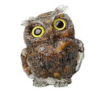 Sahoottie 2.4" Owl Figurine Owl Decor Crystal Resin Owl Statue Cute Owl Gifts for Owl Lovers Women Men Office Room Decor Men Tiger Eye Owl Ornament