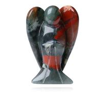 SAHOOTTIE 2" Bloodstone Crystal Angel Pocket Guardian Gifts for Women Healing Crystal Gifts