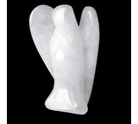 Sahoottie 2" Clear Quartz Crystal Angel Clear Quartz Healing Crystals Gifts White Crystal Pocket Guardian Angels Gift for Women Spiritual Gifts for Women Cute Small Pink Angel Figurine