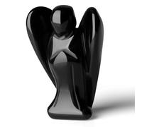 SAHOOTTIE 2" Obsidian Crystal Angel Black Guardian Pocket Angel Gifts for Women Healing Crystal Gifts