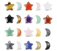 SAHOOTTIE 20Pcs Crystals and Gemstones Moon Star Crystal Gemstones Bulk Healing Crystals Crystal Gifts for Women Assorted Gemstone Set Witchy Gifts