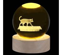 Sahoottie 3D Cat Crystal Ball Cat Paperweight Cat Gifts for Women Cat Ornament Cat Lovers Gifts Glass Ball Cat B