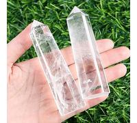 Sahoottie 4” Clear Quartz Crystal Point Crystal Wand Clear Quartz Tower Gemstone Stone Clear Quartz Healing Crystals Point for Reiki Meditation Therapy Energy Direction 1pc