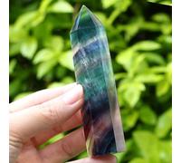 Sahoottie 4” Fluorite Crystal Point Crystal Wand Fluorite Tower Gemstone Fluorite Stone Fluorite Crystals and Gemstones Healing Crystals Point for Reiki Meditation Therapy Energy Direction 1pc